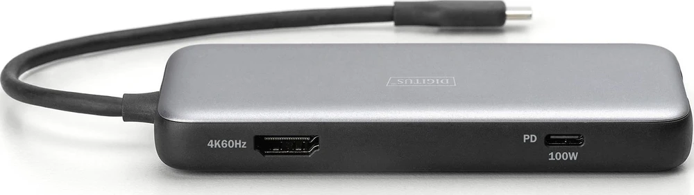 „Digitus“ USB-C prijungimo stotelė, 7 prievadų | DA-70914 | Ethernet LAN (RJ-45) jungtys 1 | HDMI jungtys kiekis 1