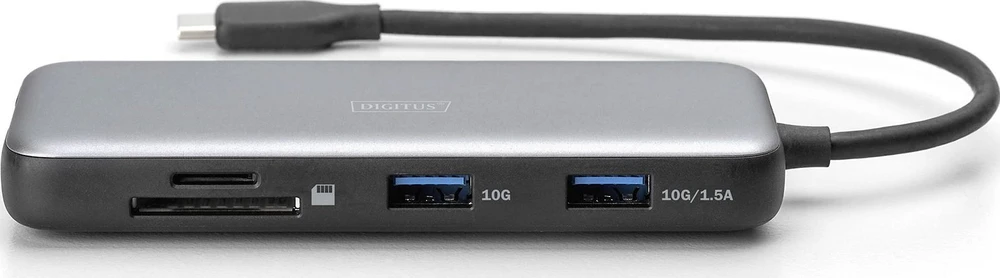 „Digitus“ USB-C prijungimo stotelė, 7 prievadų | DA-70914 | Ethernet LAN (RJ-45) jungtys 1 | HDMI jungtys kiekis 1