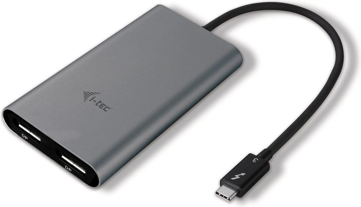I-TEC THUNDERBOLT3 Dual DP vaizdo adapteris, skirtas Thunderbolt3 MacOS ir Windows, palaiko 1x 5K 60Hz Monitorius arba 2x 4K 60Hz Monitorius