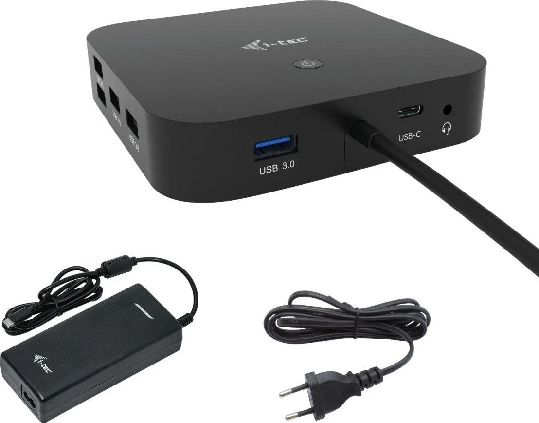 I-TEC USB-C Dual Ekranas MST DS 1x DP 1x HDMI 1xGLAN 3xUSB 3.0 2xUSB 2.0 1xUSB-C-Datei 1xGarso / mikrofono lizdas 1x100W USB-C PD + įkroviklis 112W