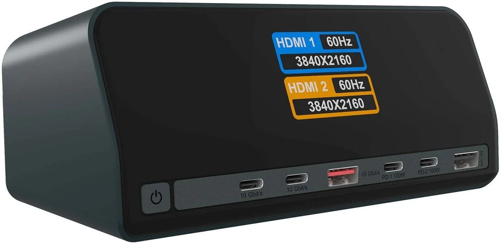 Carruzzo ICY BOX Heart Dock 2300 USB 3.2 Gen 2 (3.1 Gen 2) Type-C Antracitas
