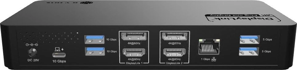 Carruzzo ICY BOX IB-DK2255AC Vielinis USB 3.2 Gen 2 (3.1 Gen 2) Type-C Juoda