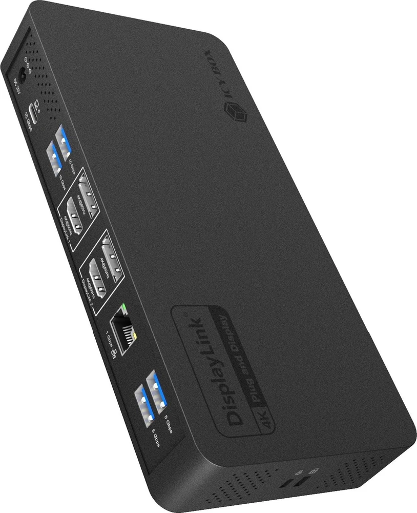 Carruzzo ICY BOX IB-DK2255AC Vielinis USB 3.2 Gen 2 (3.1 Gen 2) Type-C Juoda