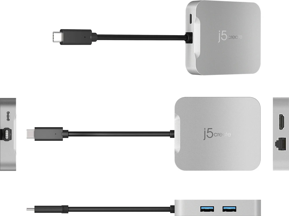 J5create – 4K60 Elite USB-C PD kelių prievadų adapteris