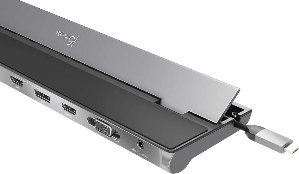 J5create – USB-C trijų ekranų prijungimo stotelė su 100 W PD adapteriu – ES