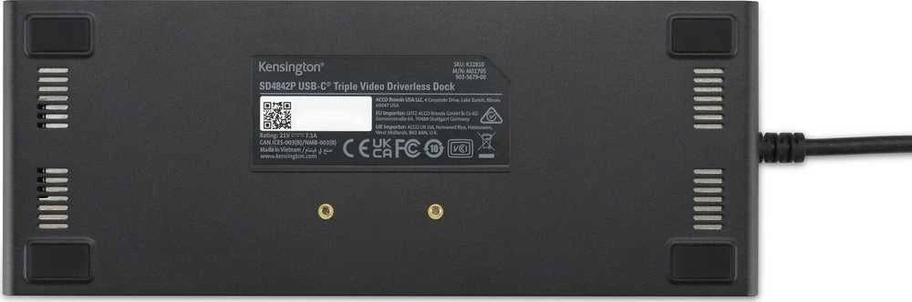 Leitz KENSINGTON SD4842P USB-C triguba vaizdo prijungimo stotelė su 100 PD