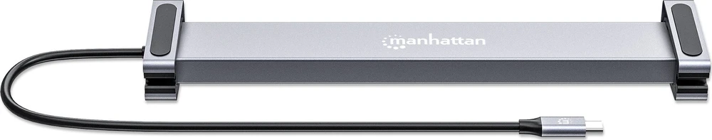 Manhattan 190398 knyginių kompiuterių dokas / jungčių replikatorius Vielinis USB 3.2 Gen 1 (3.1 Gen 1) Type-C Pilka