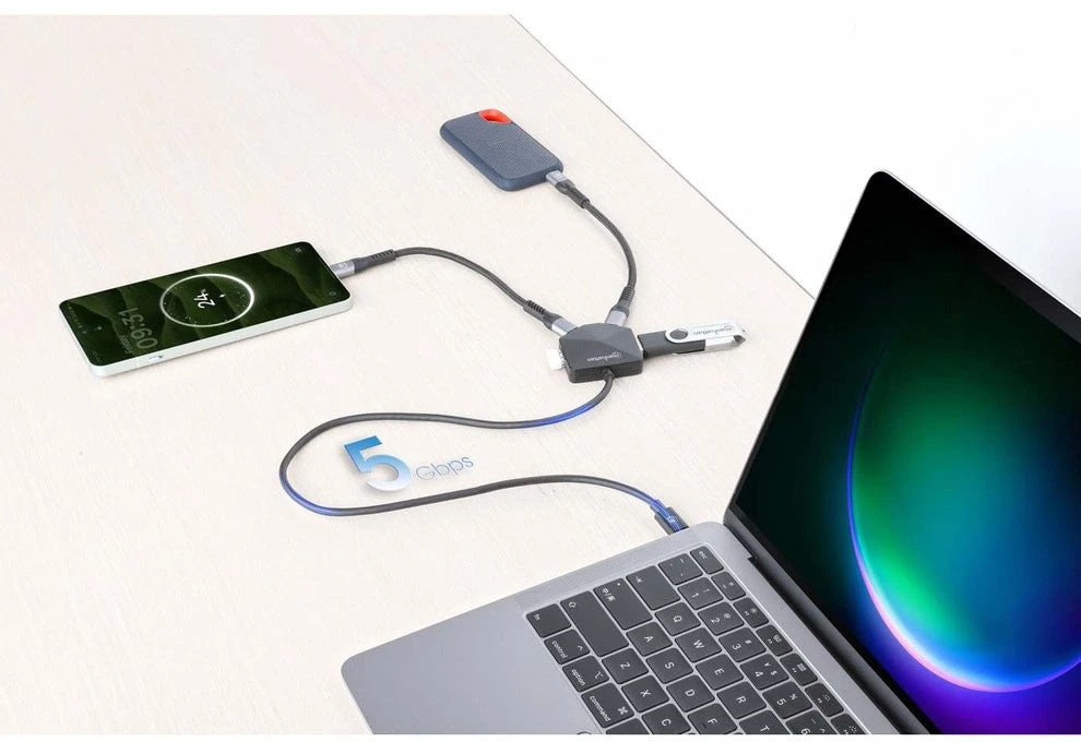 Šakotuvas Stacja/replikator Manhattan 4-Port USB 3.2 Gen1 Combo Hub USB-C (181150)