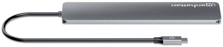 Šakotuvas Manhattan 7 prievadų 10G/5G USB-C/USB-A stotelė/replikatorius su „Power Delivery“ (181167)