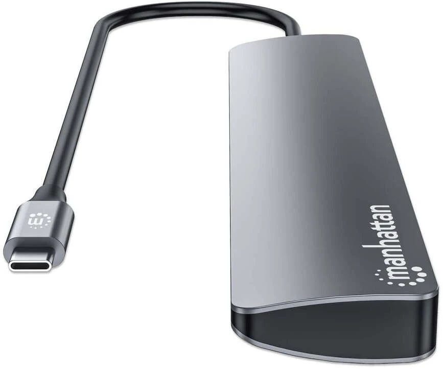 Šakotuvas Manhattan 7 prievadų 10G/5G USB-C/USB-A stotelė/replikatorius su „Power Delivery“ (181167)