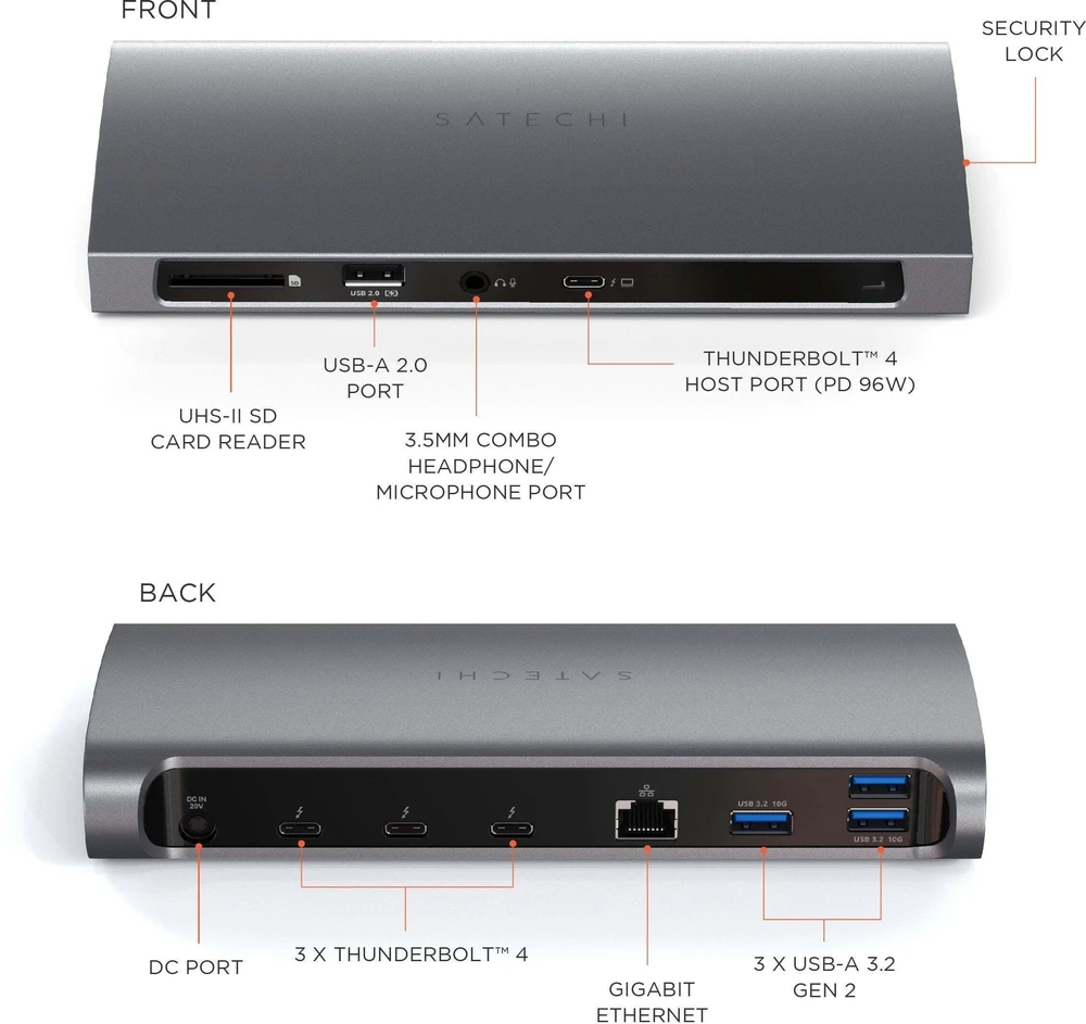 Stacja/replikator Satechi Thunderbolt 4 Dock (ST-UCT4DM)