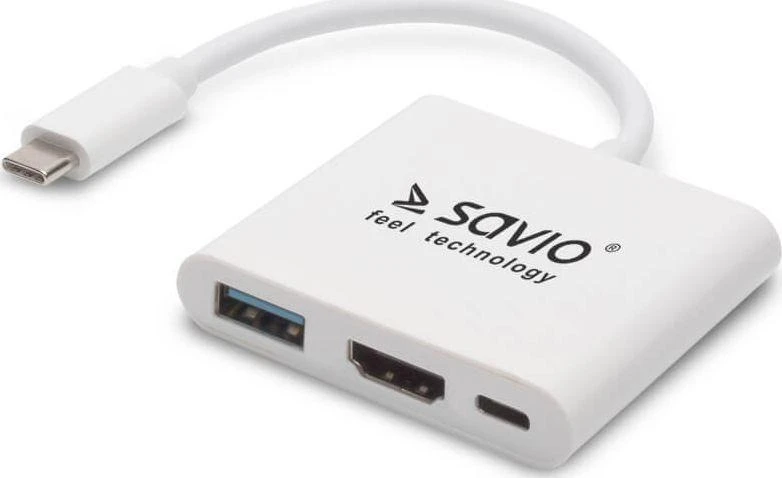 USB tipo C HDMI adapteris, USB 3.0, PD SAVIO AK-48