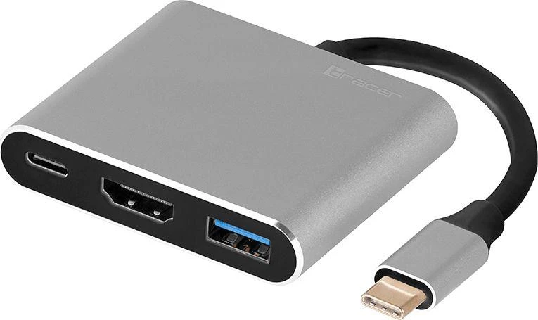 TRACER A-1 USB-C HDMI 4K USB 3.0 PDW 100W adapteris