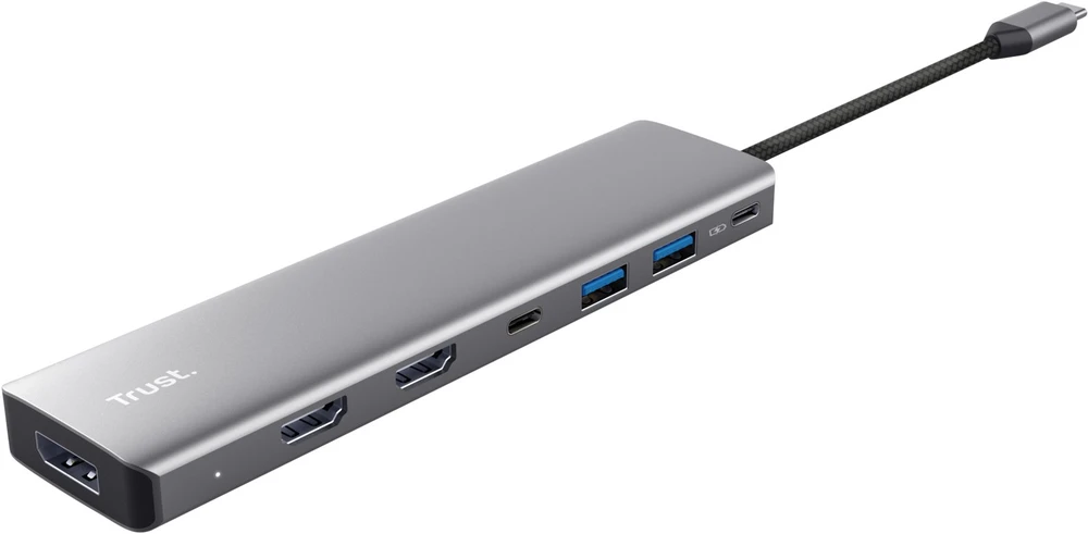 USB-C Šakotuvas - Trust 25661 Aliuminio 3 HDMI 2 USB-A 2 USB-C PD 3.0
