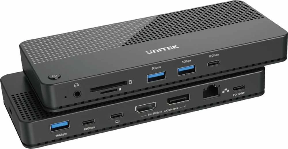 Unitek Doko stotelė 12w1, HDMI 8K, USB 4, 100 W