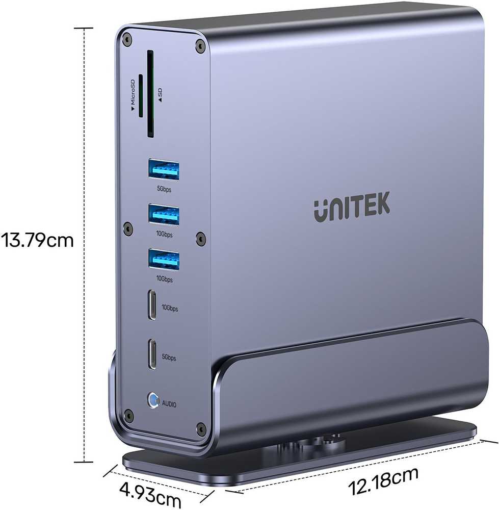 Šakotuvas Stotis / replikatorius Unitek Universal DisplayLink Triple 4K USB-C/Thunderbolt (D1135AGY01)