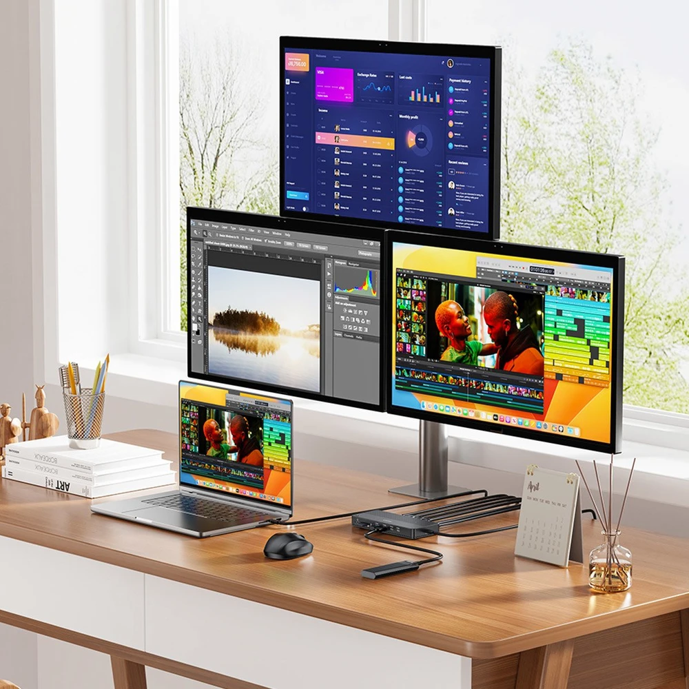 Unitek D1104A01 13in1 MST HDMI DP 8K PD 100W prijungimo stotelė