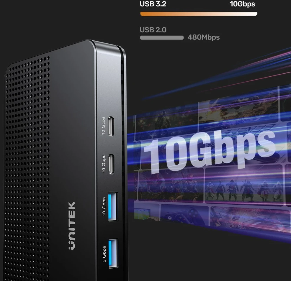 Unitek D1104A01 13in1 MST HDMI DP 8K PD 100W prijungimo stotelė