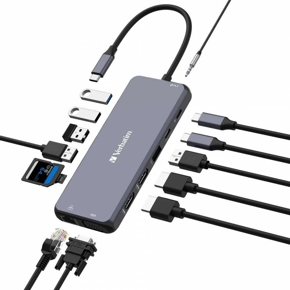 Verbatim CMH-14 C tipo USB 5000 Mbit/ai Sidabras