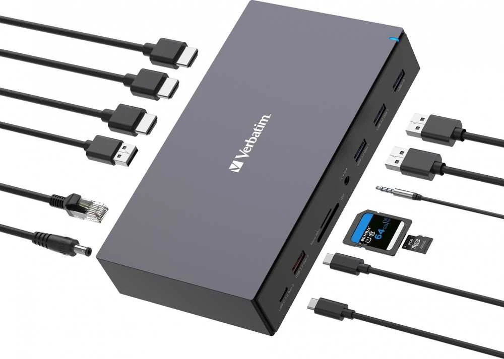 VERBATIM USB-C Pro Docking Station 17 prievadų CDS-17