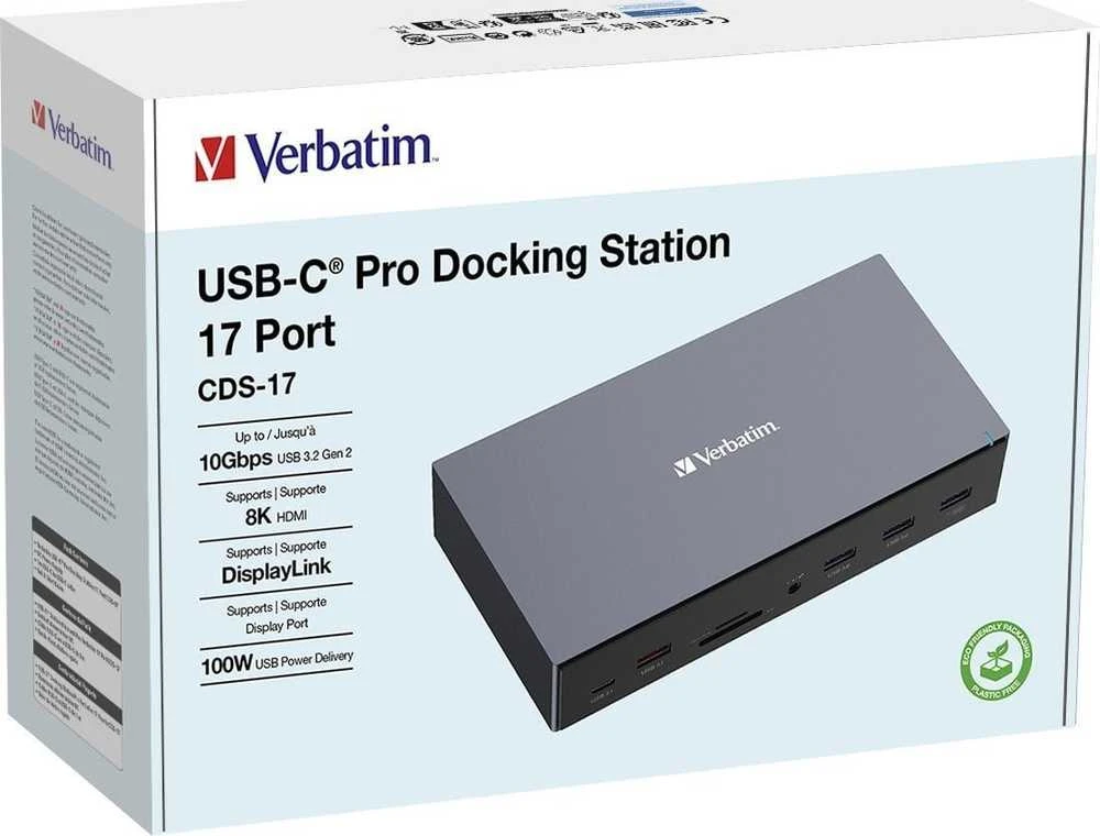VERBATIM USB-C Pro Docking Station 17 prievadų CDS-17