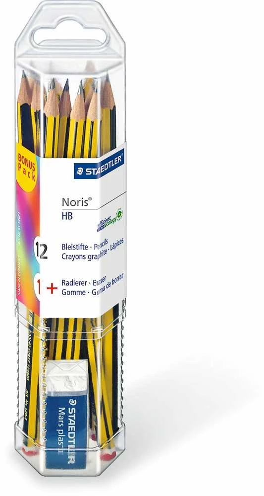 Staedtler - Noris klasikiniai pieštukai, su trintuku, 12 vnt. (61 120P1)
