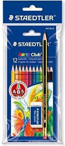 Staedtler Pieštukas kreidelės 12 spalvų Noris Club + trintukas, pieštukas