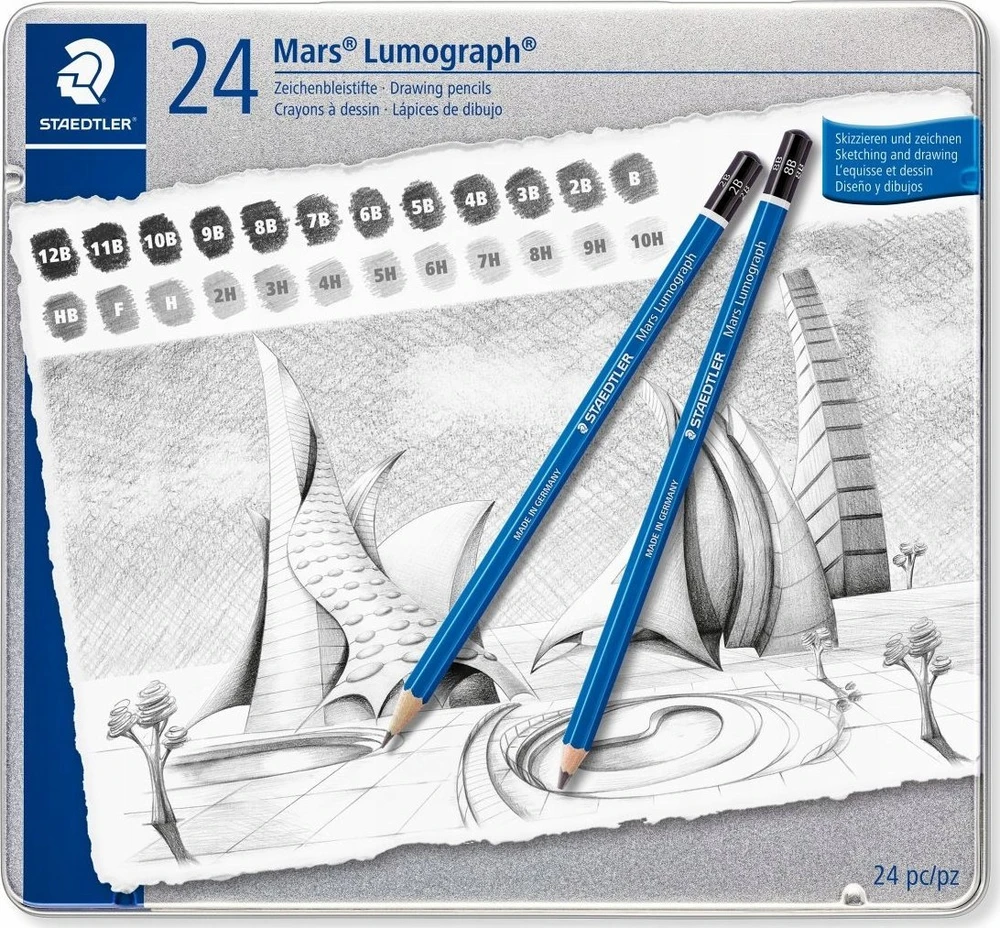 Staedtler pieštukas Lumografas 12B-10H 24vnt STAEDTLER