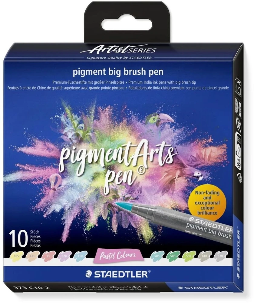 Staedtler – Didelis teptukas – 10 vnt. įvairių spalvų – pastelinės spalvos (373 C10‑2)