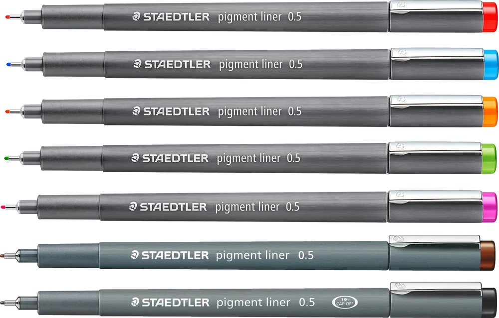 Braižiklis STAEDTLER Pigment Liner, 0,5 mm, raudonos sp.