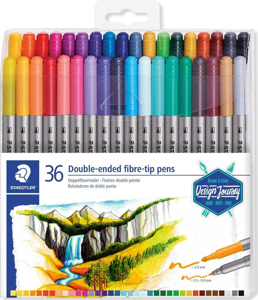 Staedtler Dvipusiai žymekliai Staedtler 36 spalvos