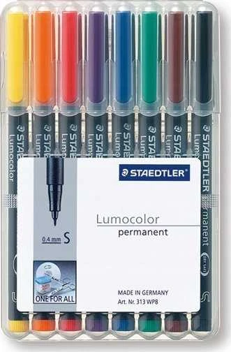 Staedtler 313 WP8, Juoda, Mėlyna, Ruda, Žalia, Oranžinė, Raudona, Violetinė, Geltona, Juoda, Polipropilenas (PP), 0,4 mm, 1 vnt.