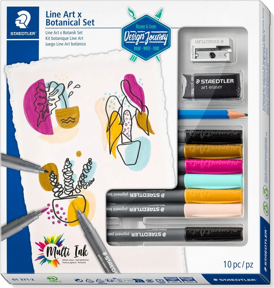 Staedtler STAEDTLER "Design Journey" LineArt & Botanical Set 10 dalių mažmeninė prekyba