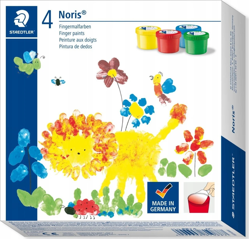 Dažai piešti pirštais STAEDTLER Noris Junior, 4 vnt.