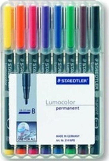 Staedtler Lumocolor B permanentinis folijos žymeklis, 8 vnt.