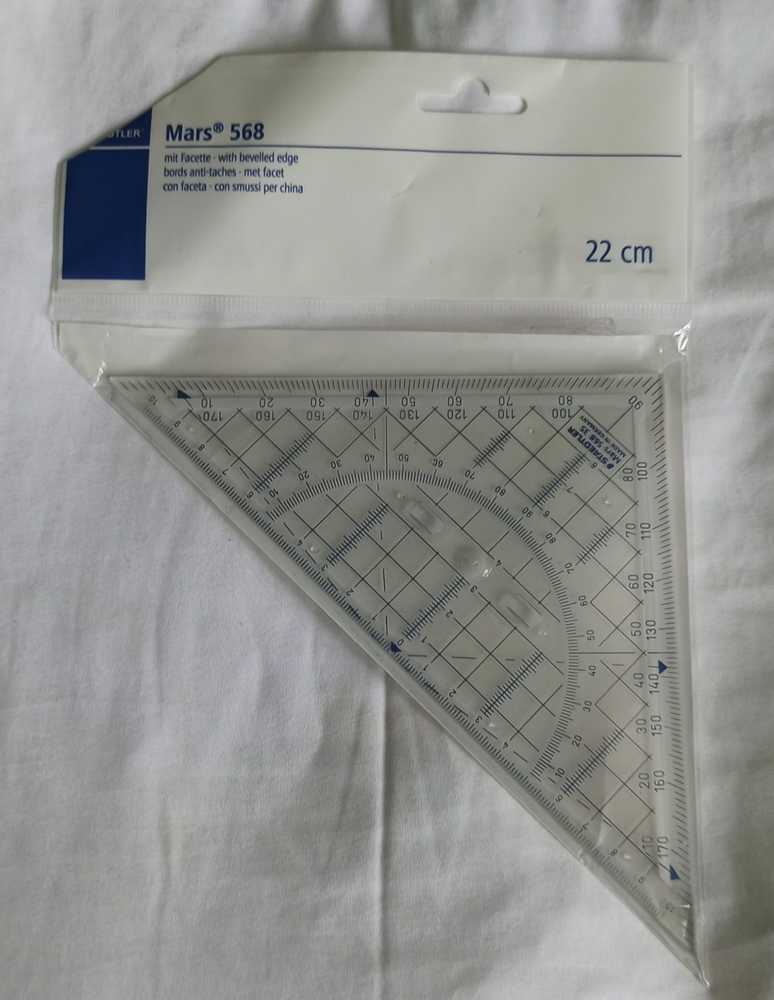 Staedtler Linijka kątowa 22cm Acryl su laikikliu permatomas