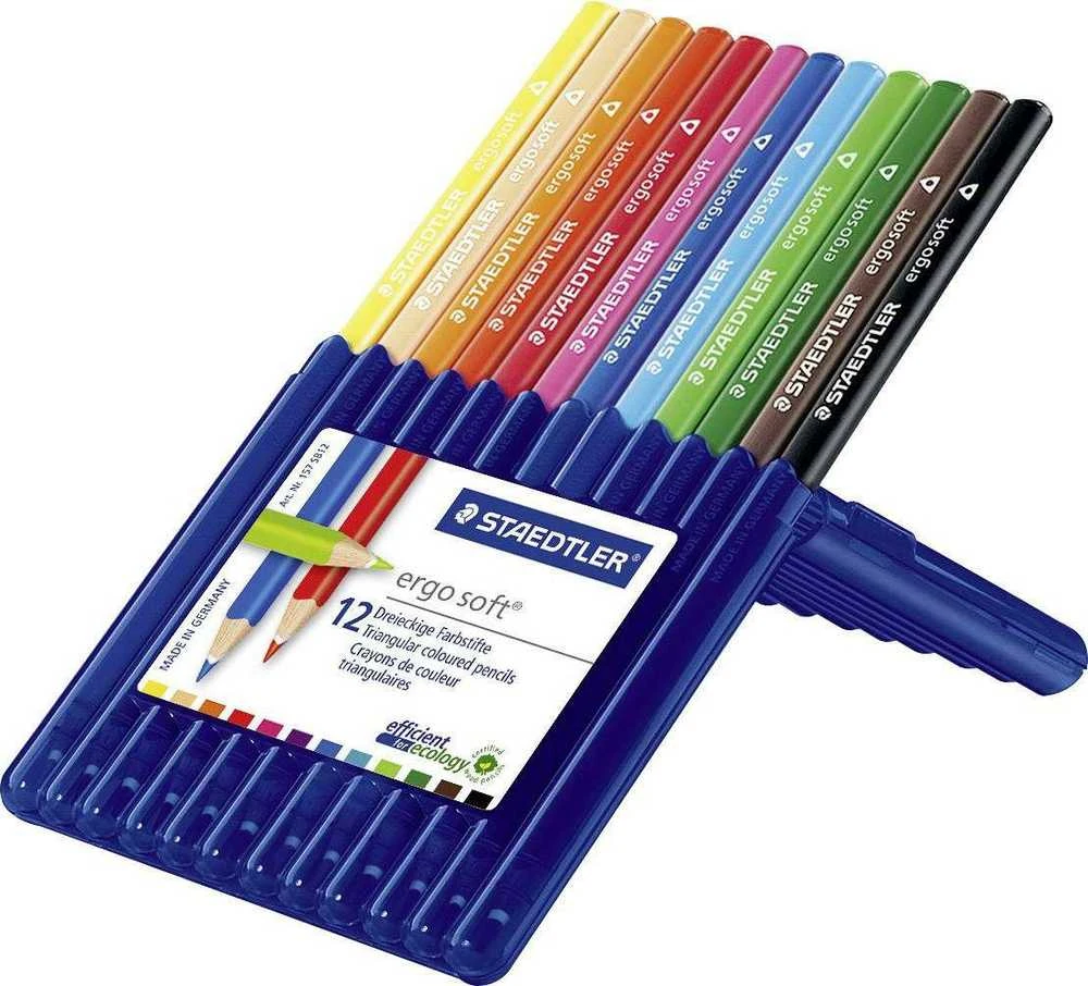 Spalvoti pieštukai tribriauniai STAEDTLER ERGO SOFT, 12 spalvų