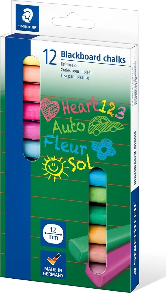 Staedtler STAEDTLER Wandtafelkreide farbig 12St Dėklas