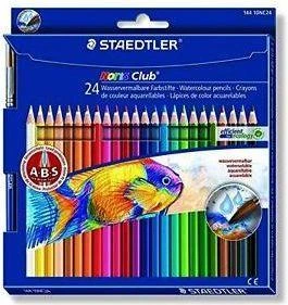 Spalvoti pieštukai STAEDTLER NORIS, šešiabriauniai, akvareliniai, 24 vnt. + teptukas
