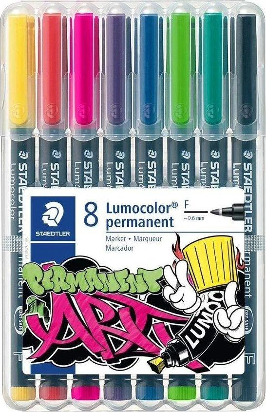 Staedtler Foliopis Lumocolor ART F atsparus vandeniui 8 spalvų