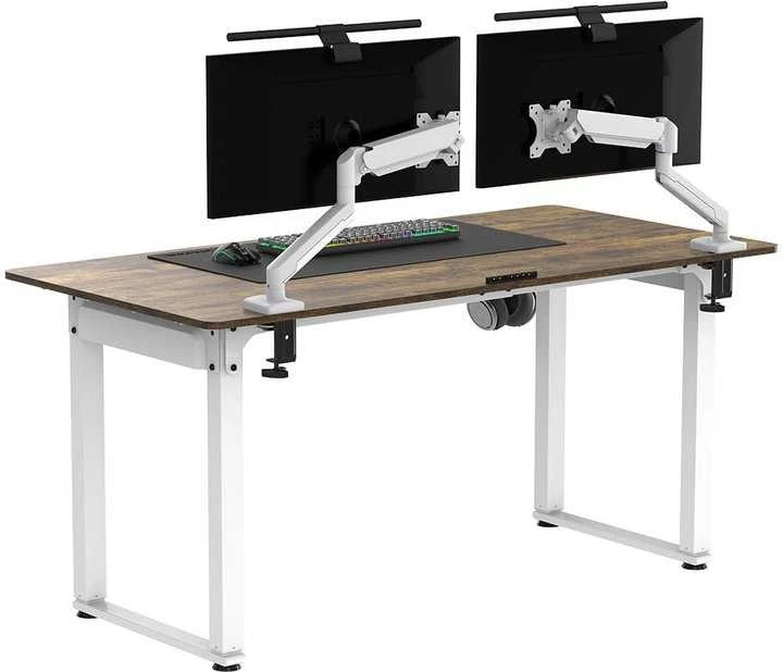 ULTRADESK UPLIFT Biurko 160x75 cm, 72-118 cm, balta ir-ruda