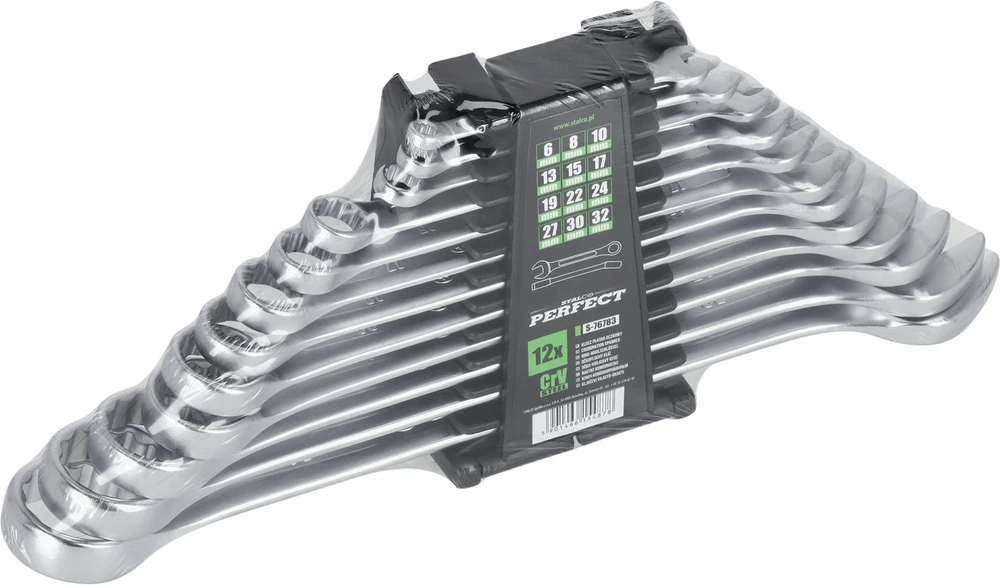 Stalco Veržliarakčiai plokšti - žiediniai 6-32mm 12 dalių Perfect (S-76783)