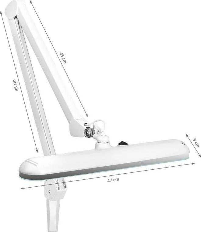 Activeshop LED darbo šviestuvas su stalviršio spaustuvu 801st baltas