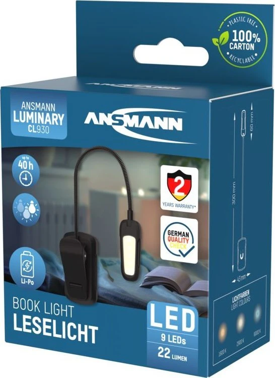 Stalinė lempa Ansmann Ansmann Unviersal Clip lempa su 9 LED lemputėmis, reguliuojamo ryškumo 1600-0531