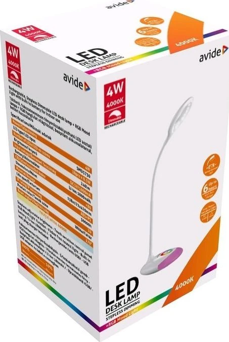 Carruzzo Avide LED Įkraunamas stalinis šviestuvas 4W RGB baltas