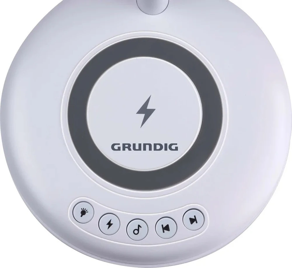 Stalinė lempa Grundig LED 3w1 G255 Įkroviklis do Telefonu Garsiakalbis Bluetooth Baltas
