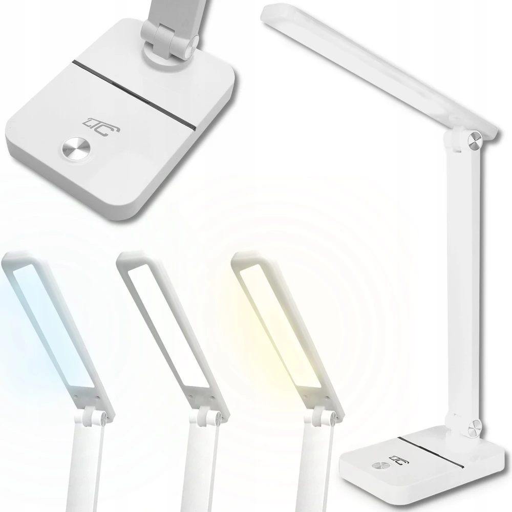 Lamex LED desk Lamp 3W, 3000/4500/6000K, adjustable, 1200mAh, baltas, LTC
