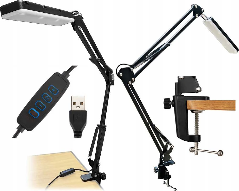 Stalo Lempa - Media-Tech MT224 5.6W LED Reguliuojama Rankena USB Juoda