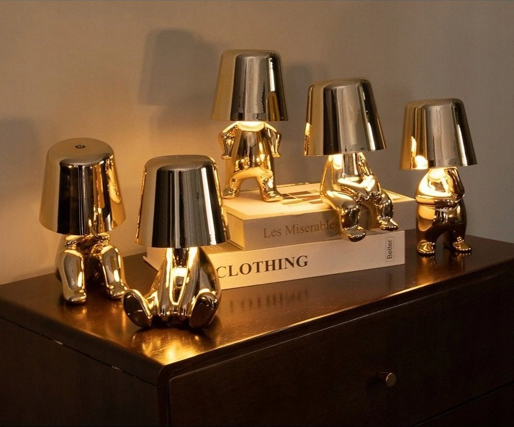 Oem Stalinis šviestuvas prie lovos GOLD MAN Art Deco stovimas (8 versija) MLTL