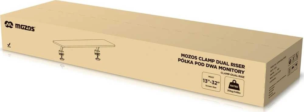 MOZOS CLAMP DUAL RISER PÓŁKA POD DWA MONITORY